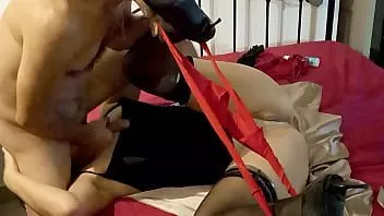 play 1220 (04) - fransız amatör, köpek stili sikiş, iç çamaşırı, giyinik seks, oral seks, rimjob -siyah beyaz saten kıyafetler